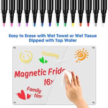 Liquid Chalk Markers for Acrylic Calendar Planning Board Clear Glass Dry Erase Board Whiteboard Window Mirror Christmas Halloween Painting, 14 Pack, 12 Vibrant Colors, 1mm Fine Points, Easy Wet Erase