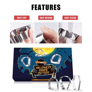 Halloween Cookie Cutters Set - 16 Unique Shapes for Fun Baking