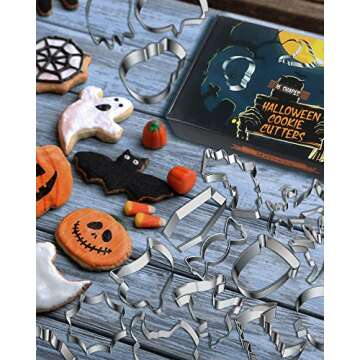 Halloween Cookie Cutters Set - 16 Unique Shapes for Fun Baking