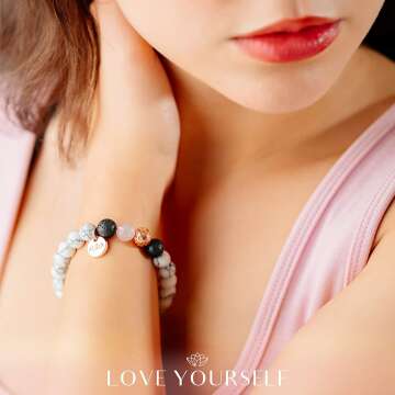 Healing Howlite & Rose Quartz Bracelet for Anxiety