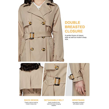 Orolay Women's Double Breasted Trench Coat - Elegant Style