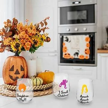 Whaline Hocus Pocus Stemless Wine Glasses Set of 3
