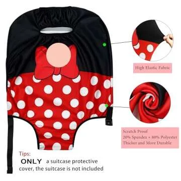 hswosnas Luggage Cover Approved Travel Suitcase Protector Cute Dots Bow Elastic Washable Baggage Cov...