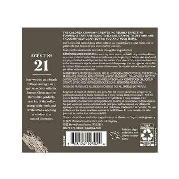 Caldrea Linen and Room Spray Air Freshener, Made with Essential Oils, Plant-Derived and Other Thoughtfully Chosen Ingredients, Rosewater Driftwood Scent, 16 oz (Packaging May Vary)