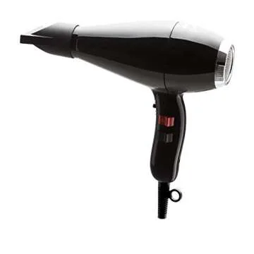 Elchim Milano Ceramic Hair Dryer Ultra Slim & Lightweight Salon Professional Blow Dryer and Ergonomic Design, Concentrator Included, Fast Drying, Quiet, Black/Silver, 2000 Watt