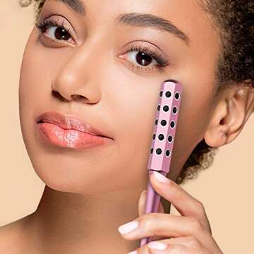 Fancii Uplift Facial & Body Massage Roller with Rose Quartz Gua Sha and 30 Germanium Stones - Face, Eye, Chin, Neck Massager, Anti-Aging Beauty Tool to Lift, Firm and Tighten Skin (Remi)