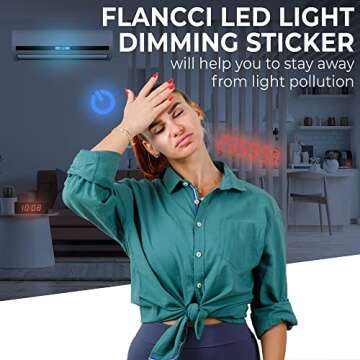 FLANCCI LED Light Blocking Stickers, Light Dimming LED Filters, Dimming Sheets for Routers, LED Cove...