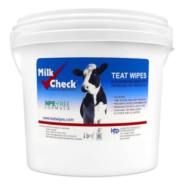 Milk Check Teat Wipes for Cows, Goats, and Sheep