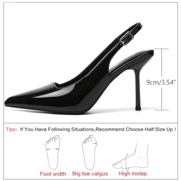 Elegant RIBONGZ Black Slingback Pumps for Women