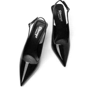 Elegant RIBONGZ Black Slingback Pumps for Women