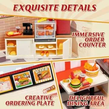 Rolife DIY Miniature Burger Restaurant Set for All Ages