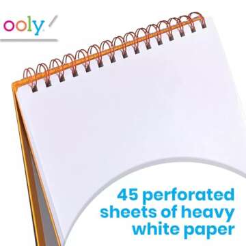 Ooly Make No Mistake Erasable Markers & Standing Sketchbook, Mess Free Marker Pack You Can Erase, Drawing and Coloring Pens for Kids, Colorful School Supplies, Set of 12 & Sketchbook Bundle