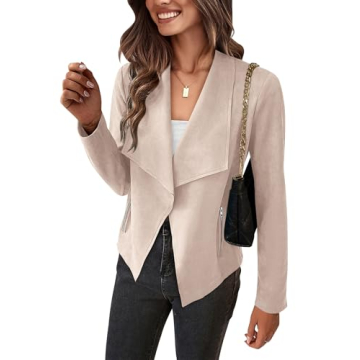 PRETTYGARDEN Women's Faux Suede Jackets for 2025 Spring and Fall