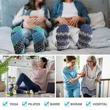 Non Slip Yoga Socks with Grips for Pilates and More