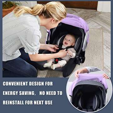 Mosquito Net for Baby Car Seats, Infant Car Seat Insect Mesh Net, Breathable, Universal Fit for All Car Seats, Premium Quality: Machine Washable Durable & Long Lasting Infant Insect Netting (Purple)