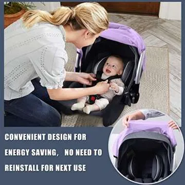 Mosquito Net for Baby Car Seats, Infant Car Seat Insect Mesh Net, Breathable, Universal Fit for All Car Seats, Premium Quality: Machine Washable Durable & Long Lasting Infant Insect Netting (Purple)