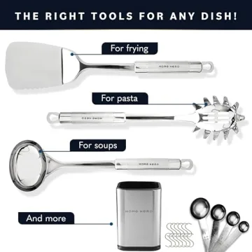Home Hero 32-Piece Stainless Steel Kitchen Utensils Set