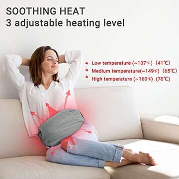 ZXU Small Heating Pad for Back Pain Relief, Moist Heat, Adjustable Strap, 2 Hour Auto-Off