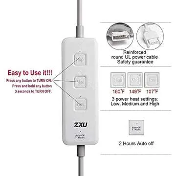 ZXU Small Heated Back Pain Relief Pad with Auto Shut-Off