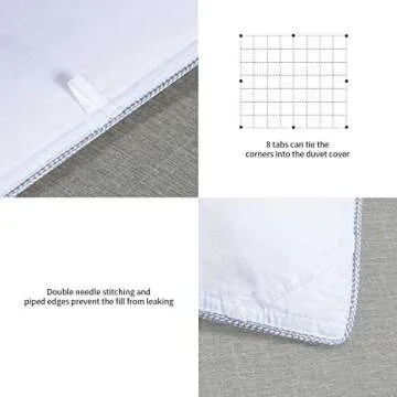 HOMBYS King Size Down Comforter, Elegant Pinch Pleat Design