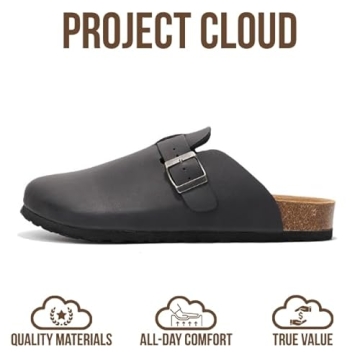 Project Cloud Men's Genuine Leather Memory Foam Clogs