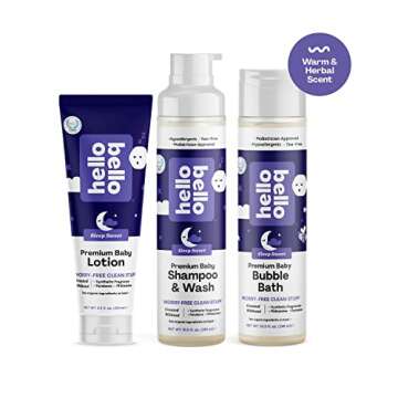 Hello Bello Nighttime Shampoo and Body Wash, Gentle Hypoallergenic Formula for Babies and Kids, Vegan and Cruelty-Free, Sweet Sleep Scented, 10 fl oz