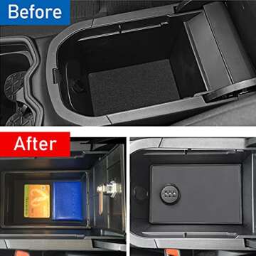 Jaronx Compatible with Toyota RAV4 Console Organizer Safe Box 2024 2023 2022 2021 2020 2019, Center ...