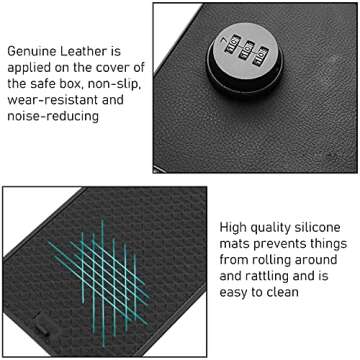 Jaronx Compatible with Toyota RAV4 Console Organizer Safe Box 2024 2023 2022 2021 2020 2019, Center Console Safe Box Security Storage for RAV4 Locking Vault