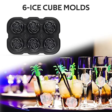 Mikiwon Rose Ice Cube Molds for Beautiful Drinks