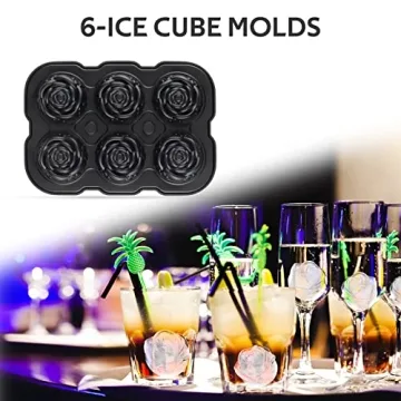 Mikiwon Rose Ice Cube Molds for Beautiful Drinks