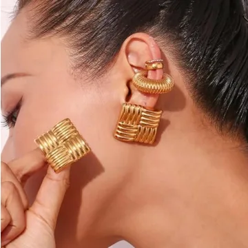 Tvcuney Chunky Gold Earrings for Stylish Confidence