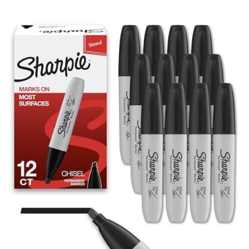 Sharpie Permanent Markers 12 Count with Chisel Tip