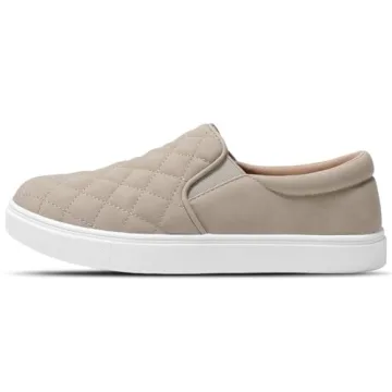 STQ Casual Shoes for Women Memory Foam Slip On Sneakers Comfortable Loafers Taupe 8