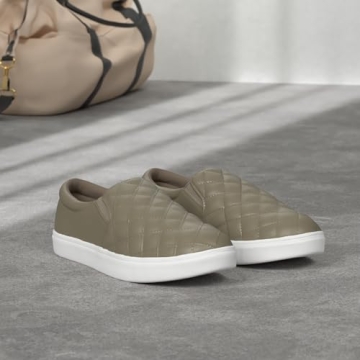 STQ Casual Shoes for Women Memory Foam Slip On Sneakers Comfortable Loafers Taupe 8