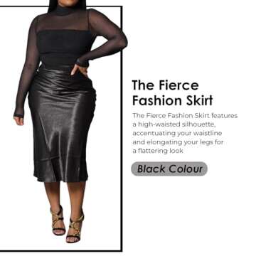 Fierce Fashion The Skirt, Chic High-Waisted Satin Skirt for Women, Women Stylish Maxi Skirt