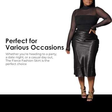 Fierce Fashion The Skirt, Chic High-Waisted Satin Skirt for Women, Women Stylish Maxi Skirt
