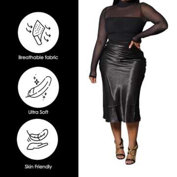 Fierce Fashion The Skirt, Chic High-Waisted Satin Skirt for Women, Women Stylish Maxi Skirt