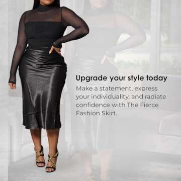 Fierce Fashion The Skirt, Chic High-Waisted Satin Skirt for Women, Women Stylish Maxi Skirt