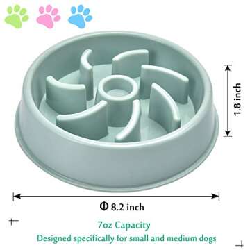 Slow Feeder Bowl, Anti-Choke Pet Bowls, Pets Water Bowl, Healthy Food Fun for Dog/Puppy…