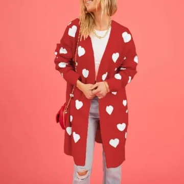 Heart Sweater Women’s Cozy Knit Cardigan for Fall
