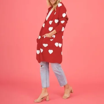 Heart Sweater Women’s Cozy Knit Cardigan for Fall