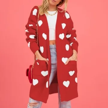 Heart Sweater Women’s Cozy Knit Cardigan for Fall