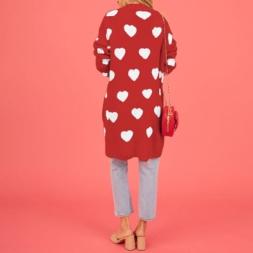 Heart Sweater Women’s Cozy Knit Cardigan for Fall