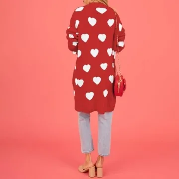 Heart Sweater Women’s Cozy Knit Cardigan for Fall