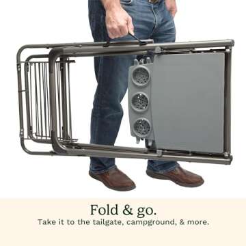 Portable Folding Grill Stand for Easy BBQ Setup