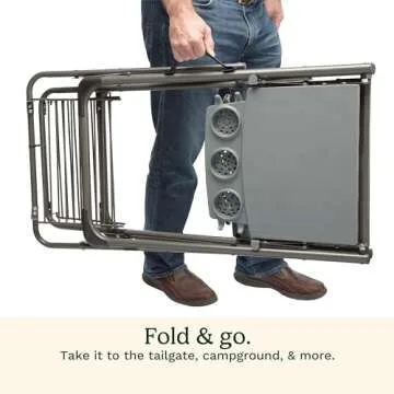 Portable Folding Grill Stand for Easy BBQ Setup