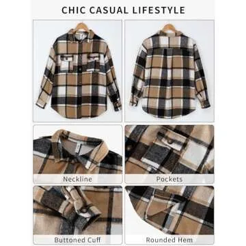 NIeyook Women’s Cozy Casual Plaid Shacket for Every Occasion