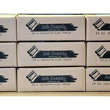 Ink Trendz Sublimation Blank Skinny Straight Tumbler Stainless Steel 20 oz. Tumblers with Metal Straws and Individually Boxed Polymer Sublimation Coated