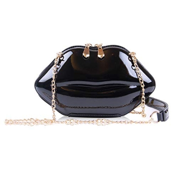 SUKUTU Lip Shaped Patent Leather Clutch for Women