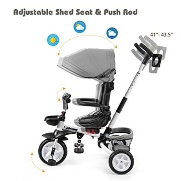 BABY JOY Tricycle 7-in-1 Adjustable & Safe Riding Solution